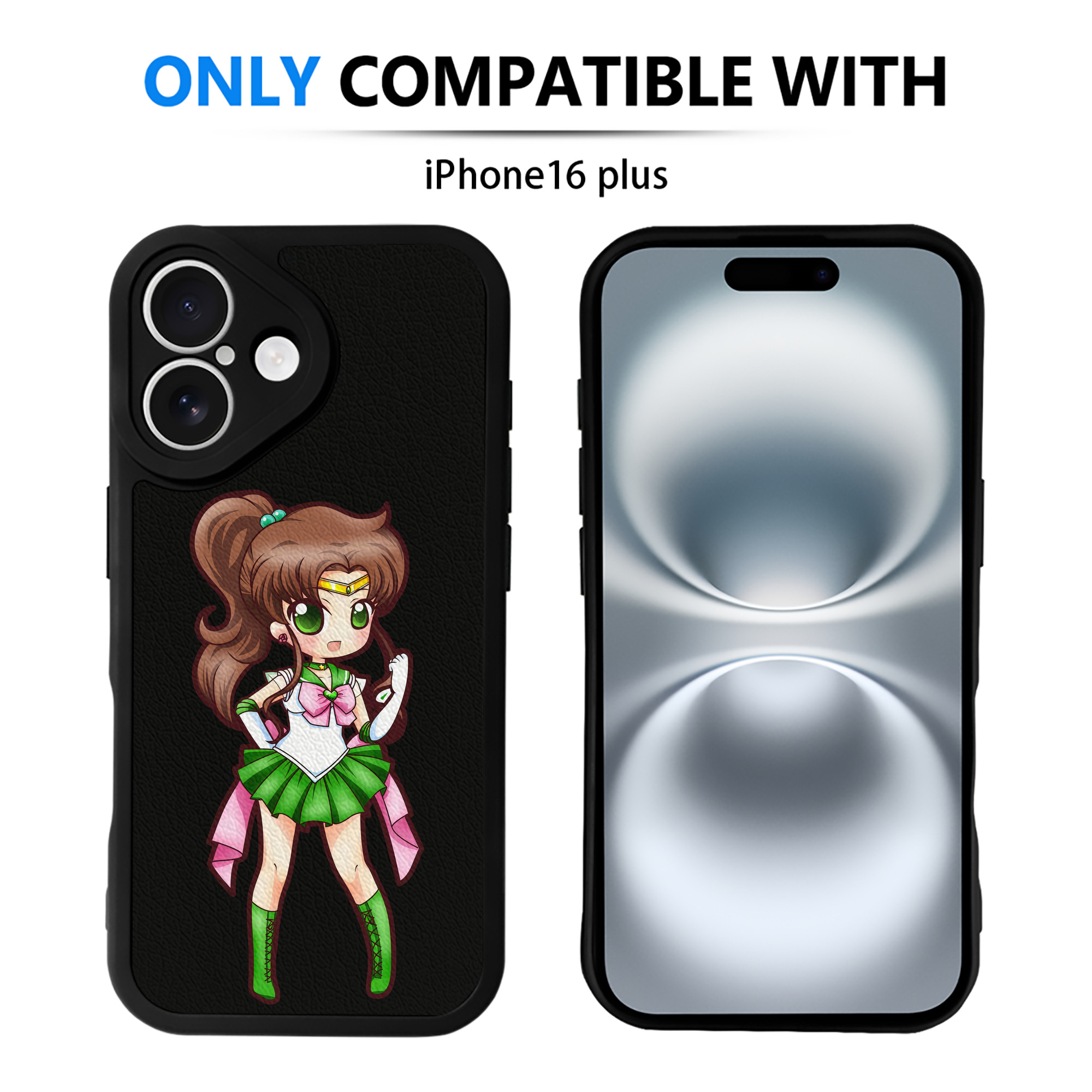 （画像用） 美少女戦士セーラームーン 木野 まこと きの まこと Sailor Moon Kino Makoto （セーラージュピター；Sailor Jupiter） 【iPhone 16シリーズ対応】シリコンスマホケース（レザー調） 材質：シリコン